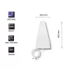 Antena QOLTEC 57021 4G LTE para exterior — ganancia 18 dBi, 600–2700 MHz, 50 Ω, 50 W, carcasa de plástico blanca