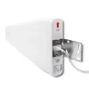 Antena QOLTEC 57021 4G LTE para exterior — ganancia 18 dBi, 600–2700 MHz, 50 Ω, 50 W, carcasa de plástico blanca