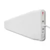 Antena QOLTEC 57021 4G LTE para exterior — ganancia 18 dBi, 600–2700 MHz, 50 Ω, 50 W, carcasa de plástico blanca