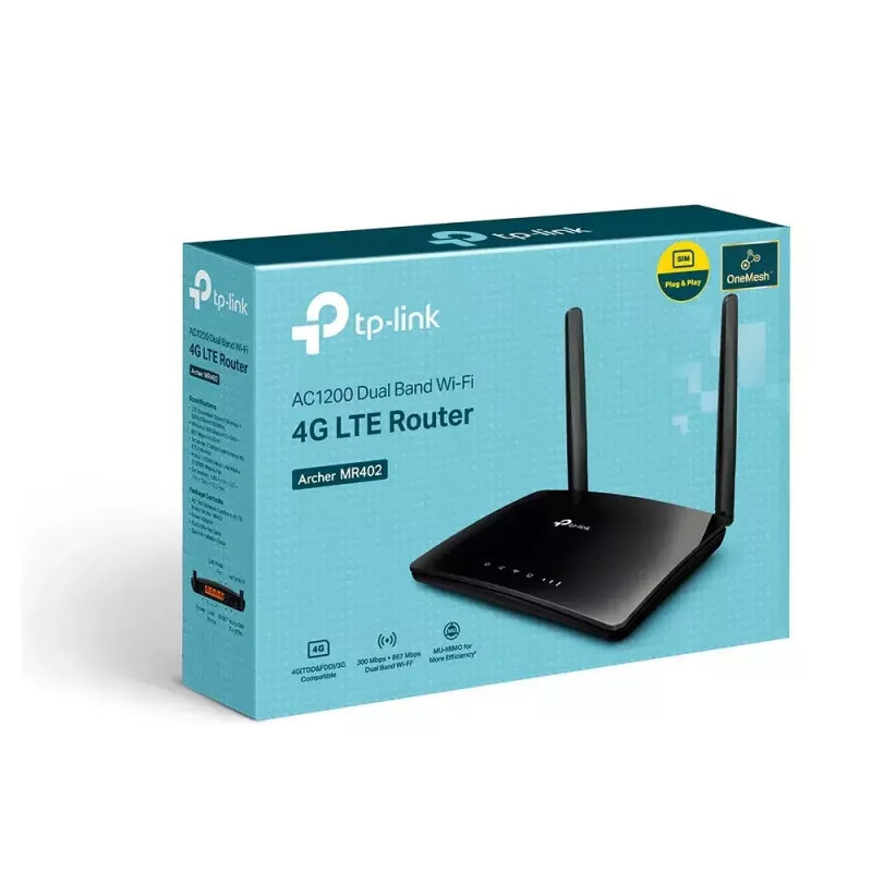 Router inalámbrico TP-Link Archer MR402 Fast Ethernet de doble banda (2,4 GHz / 5 GHz) 4G negro