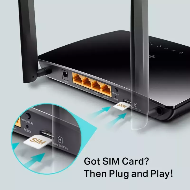 Router inalámbrico TP-Link Archer MR402 Fast Ethernet de doble banda (2,4 GHz / 5 GHz) 4G negro