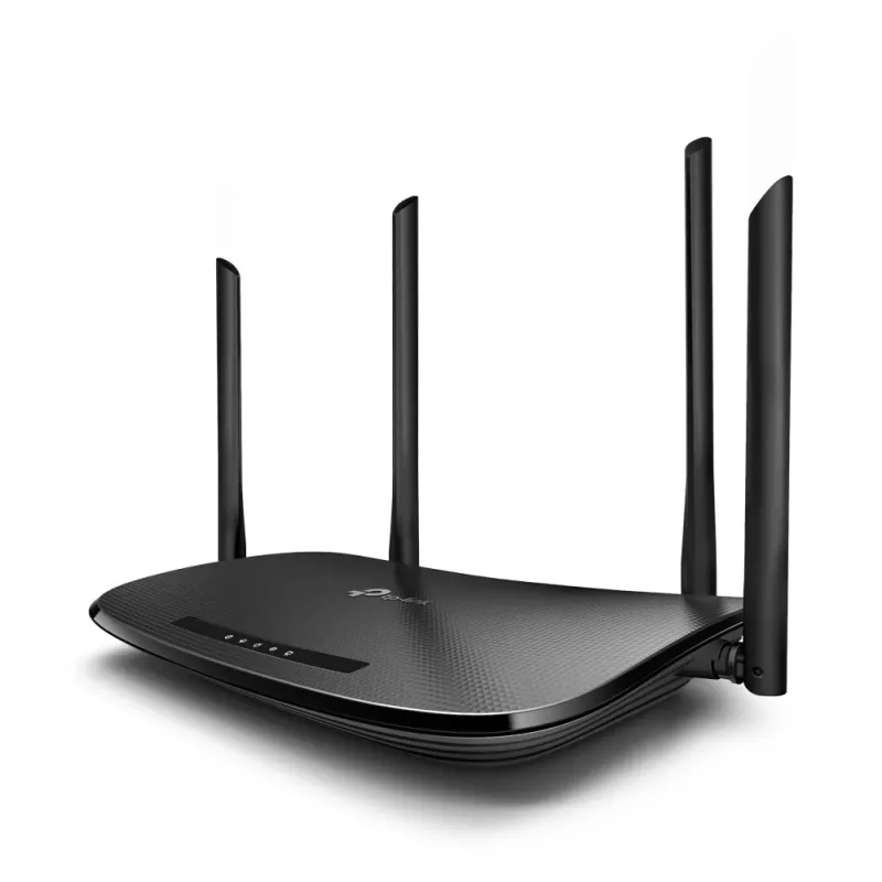 Router módem VDSL/ADSL inalámbrico TP-Link AC1200, Wi-Fi 5 (802.11ac), doble banda (2,4 GHz / 5 GHz), Ethernet LAN, VDSL2, negro, router de sobremesa