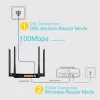 Router módem VDSL/ADSL inalámbrico TP-Link AC1200, Wi-Fi 5 (802.11ac), doble banda (2,4 GHz / 5 GHz), Ethernet LAN, VDSL2, negro, router de sobremesa