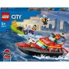 Set de construcción LEGO lancha de rescate de bomberos 60373 — serie City, 144 piezas, 3 minifiguras, edad 5+, medidas 80×230×70 mm