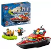 Set de construcción LEGO lancha de rescate de bomberos 60373 — serie City, 144 piezas, 3 minifiguras, edad 5+, medidas 80×230×70 mm