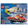 Set de construcción LEGO lancha de rescate de bomberos 60373 — serie City, 144 piezas, 3 minifiguras, edad 5+, medidas 80×230×70 mm