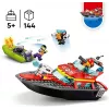 Set de construcción LEGO lancha de rescate de bomberos 60373 — serie City, 144 piezas, 3 minifiguras, edad 5+, medidas 80×230×70 mm