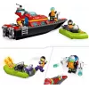 Set de construcción LEGO lancha de rescate de bomberos 60373 — serie City, 144 piezas, 3 minifiguras, edad 5+, medidas 80×230×70 mm