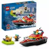 Set de construcción LEGO lancha de rescate de bomberos 60373 — serie City, 144 piezas, 3 minifiguras, edad 5+, medidas 80×230×70 mm