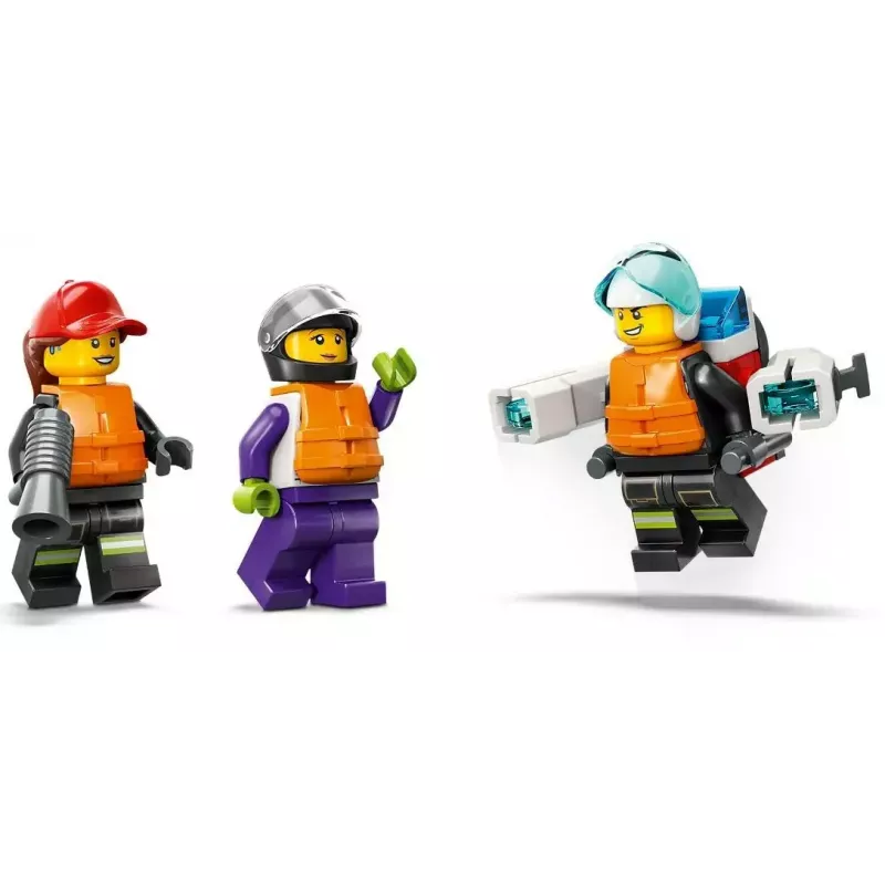 Set de construcción LEGO lancha de rescate de bomberos 60373 — serie City, 144 piezas, 3 minifiguras, edad 5+, medidas 80×230×70 mm