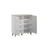 Cama Meble LOTTA 110 4D aparador, blanco + roble Sonoma