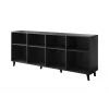 Cómoda Cama Meble ETNA 200x42x82 cm, negro mate con roble rústico, aglomerado