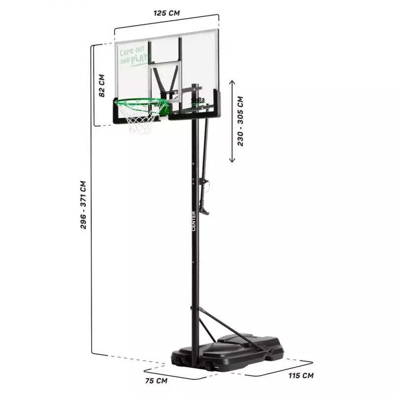 Canasta de baloncesto Salta Center 5133 – altura ajustable, diseño robusto