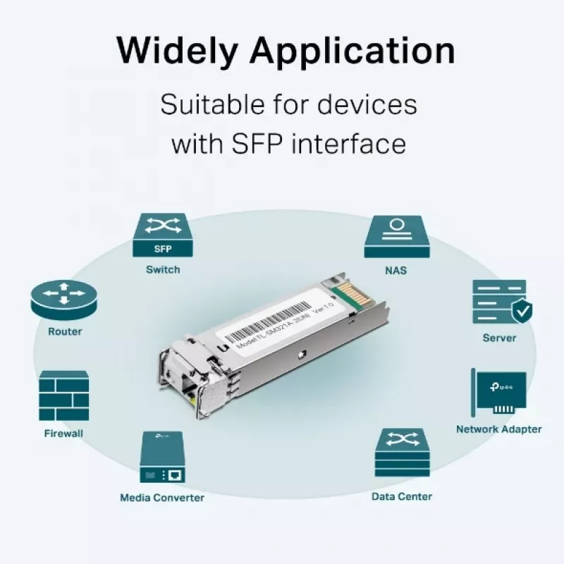 Módulo SFP bidireccional WDM monomodo Gigabit TP-Link, fibra óptica, 1250 Mbit/s, SFP, LC (UPC), 9/125 µm, BX