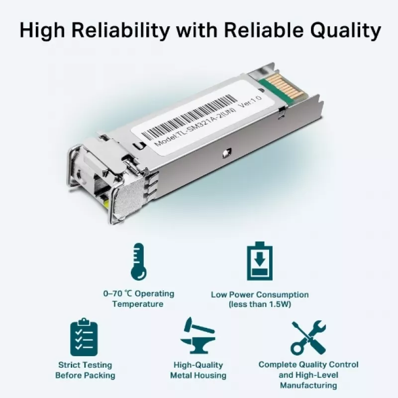 Módulo SFP bidireccional WDM monomodo Gigabit TP-Link, fibra óptica, 1250 Mbit/s, SFP, LC (UPC), 9/125 µm, BX