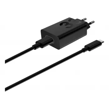 Adaptador de carga Motorola TurboPower 33W USB-C GaN negro, cable de 1 m, enchufe EU