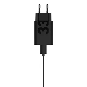Adaptador de carga Motorola TurboPower 33W USB-C GaN negro, cable de 1 m, enchufe EU