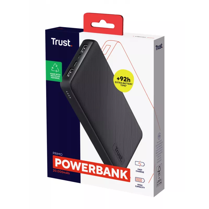Trust Primo ion de litio (Li-Ion) 20000 mAh negro