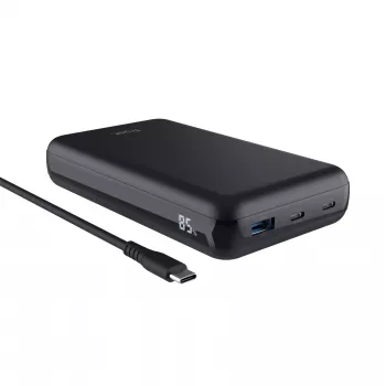 Trust Laro - batería externa - 20000 mAh - 100 vatios - 5 A - QC 3,0, Power Delivery 3,0 + PPS - 3 puertos de salida (4 pin USB Type A (QC 3,0), 2 x 24-
