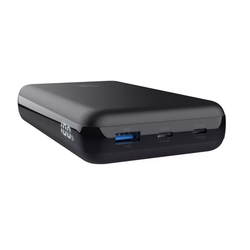 Trust Laro - batería externa - 20000 mAh - 100 vatios - 5 A - QC 3,0, Power Delivery 3,0 + PPS - 3 puertos de salida (4 pin USB Type A (QC 3,0), 2 x 24-