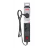 Regleta ActiveJet ACJ COMBO 5G 1.5M — 5 tomas tipo E, cable de 1,5 m, 2300 W, 10 A, conector tipo E