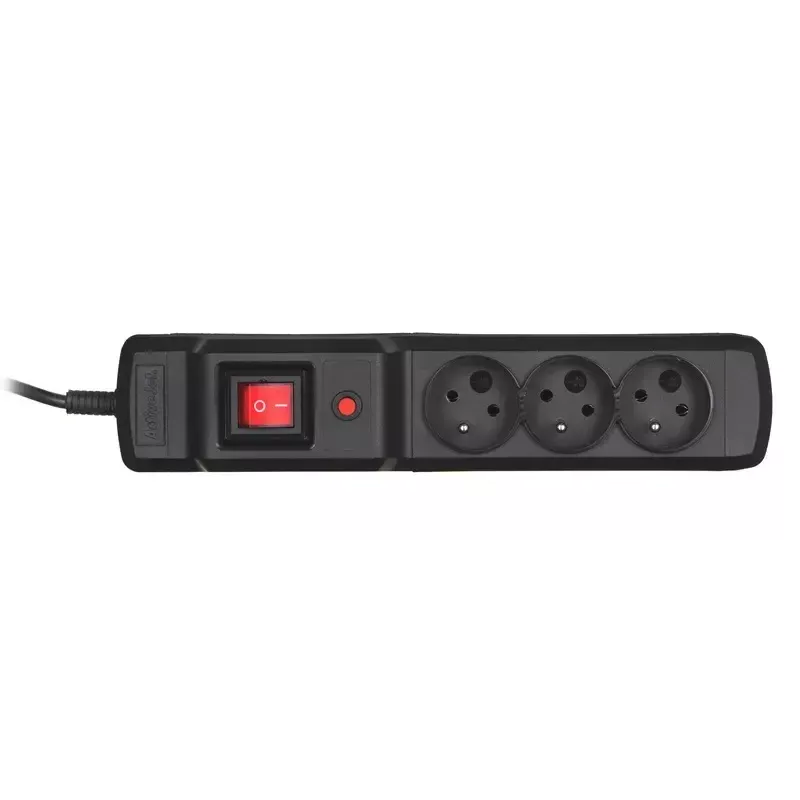 Regleta ActiveJet COMBO 3GN 1,5 m — 3 tomas tipo E, 230 V, 10 A, negra