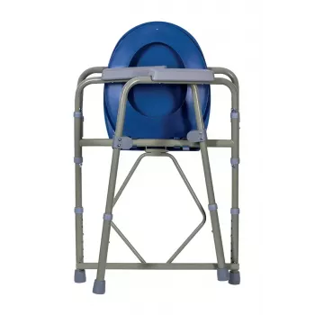 Silla de inodoro plegable ActionMed KT100AM — estructura de polietileno, altura ajustable, cubo de 5 l, peso máximo usuario 120 kg