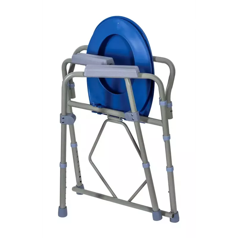 Silla de inodoro plegable ActionMed KT100AM — estructura de polietileno, altura ajustable, cubo de 5 l, peso máximo usuario 120 kg
