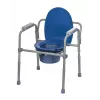 Silla de inodoro plegable ActionMed KT100AM — estructura de polietileno, altura ajustable, cubo de 5 l, peso máximo usuario 120 kg