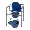 Silla de inodoro plegable ActionMed KT100AM — estructura de polietileno, altura ajustable, cubo de 5 l, peso máximo usuario 120 kg