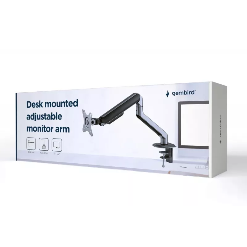 Soporte para monitor Gembird MA-DA1-05 pinza/pasacables de mesa para pantallas de 17–32