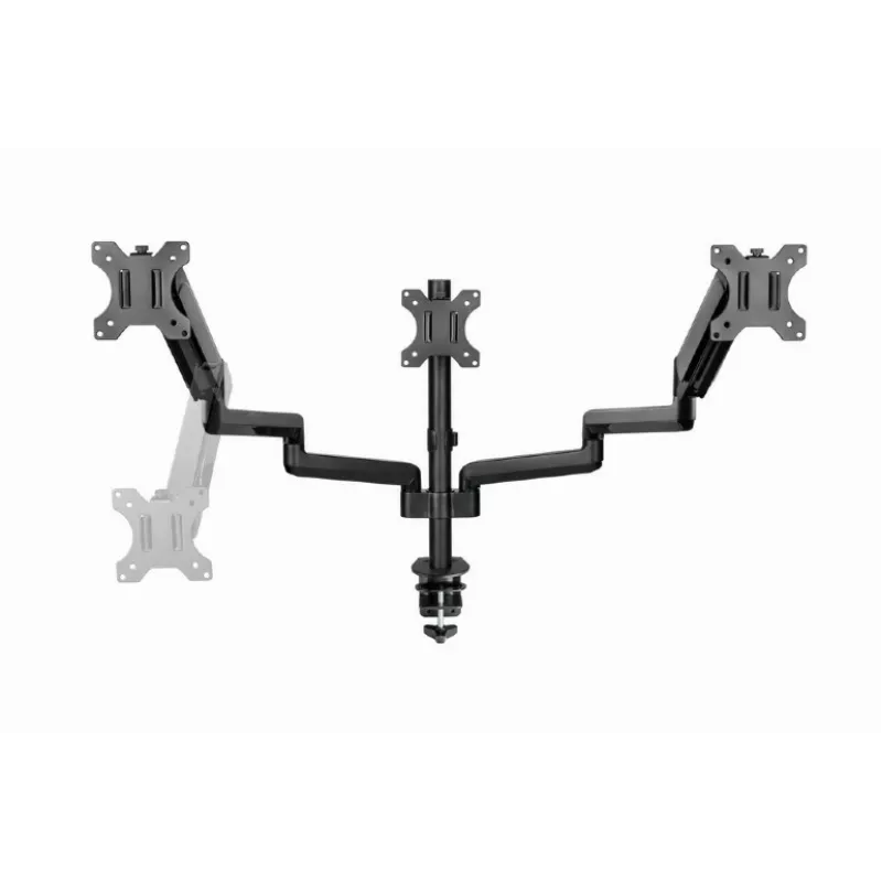 Soporte para monitor GEMBIRD MA-DA3-01 pinza de mesa/pasacables de 3 brazos para hasta 3×27