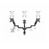Soporte para monitor GEMBIRD MA-DA3-01 pinza de mesa/pasacables de 3 brazos para hasta 3×27