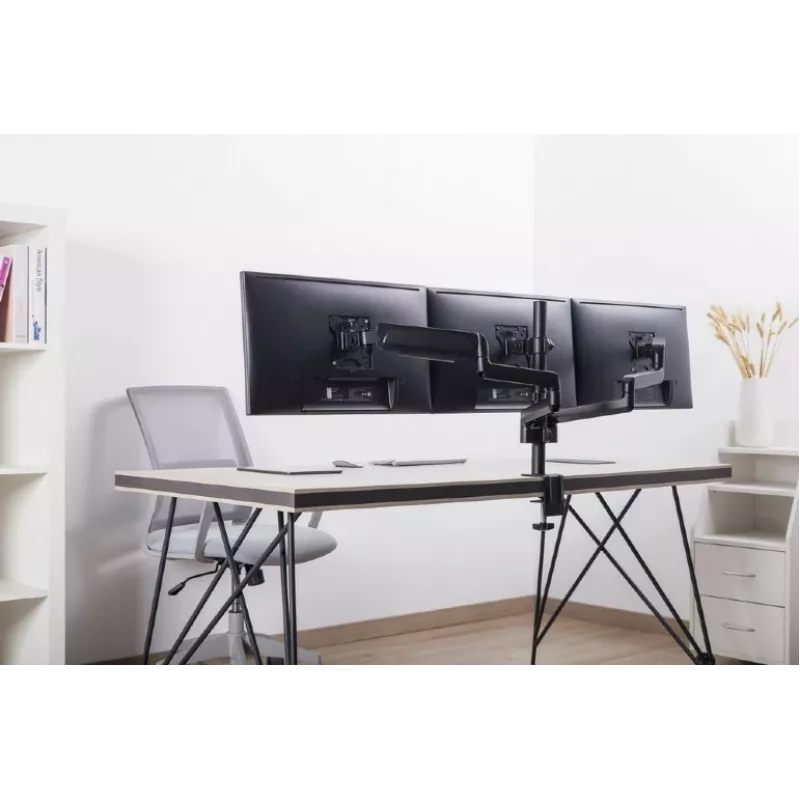 Soporte para monitor GEMBIRD MA-DA3-01 pinza de mesa/pasacables de 3 brazos para hasta 3×27