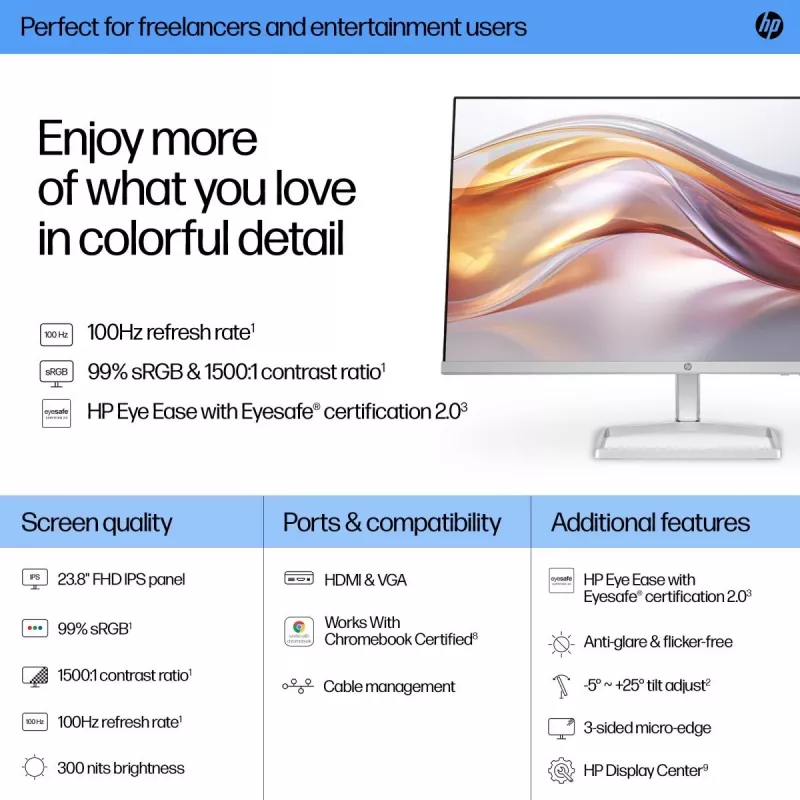 HP Monitor de sobremesa – Serie 5 524sf – 24
