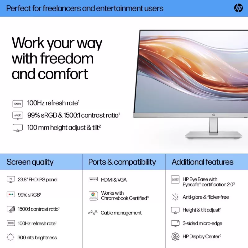 HP Monitor de sobremesa - Series 5 524sh - 24