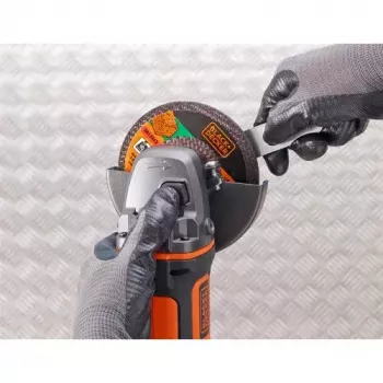 Amoladora angular Black & Decker BCG720N — inalámbrica 18V Li-Ion, disco de 12,5 cm, hasta 8600 rpm, 3 posiciones de agarre