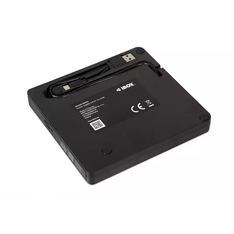 Unidad óptica IBOX IED03 DVD±RW USB 3.1 Gen1 (USB-C) Negra, Bandeja, 24x CD / 8x DVD