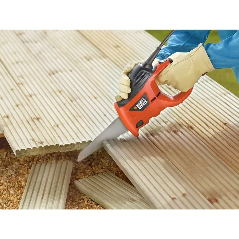 Sierra de arco Black & Decker KS880EC-QS – sierra de arco, longitud de hoja 23,9 cm, mango ergonómico, naranja