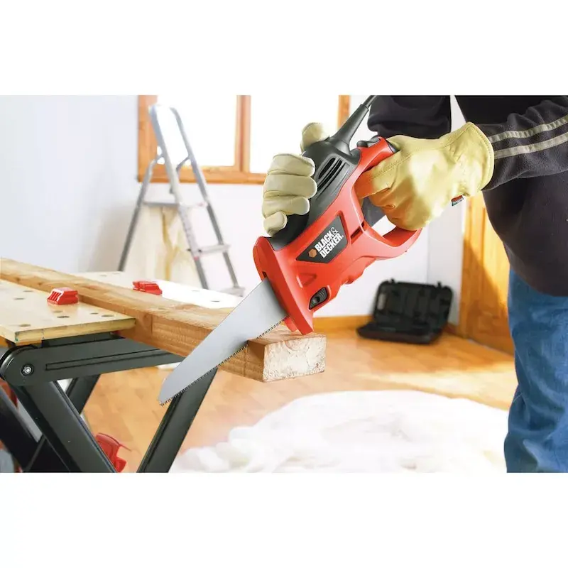 Sierra de arco Black & Decker KS880EC-QS – sierra de arco, longitud de hoja 23,9 cm, mango ergonómico, naranja