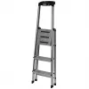 Krause Safety 126313 escalera plegable autoportante, 3 peldaños, plateada