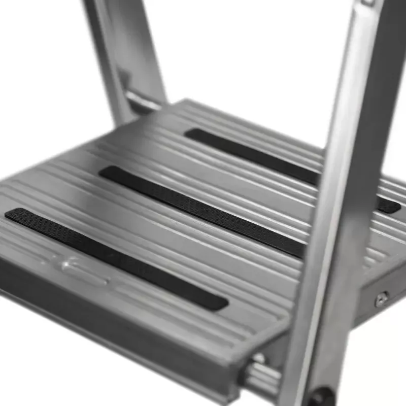Krause Safety 126313 escalera plegable autoportante, 3 peldaños, plateada