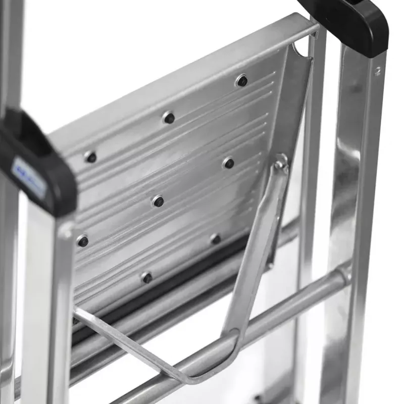 Krause Safety 126313 escalera plegable autoportante, 3 peldaños, plateada