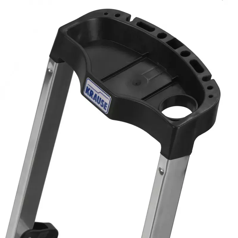 Krause Safety 126313 escalera plegable autoportante, 3 peldaños, plateada