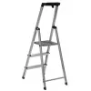 Krause Safety 126313 escalera plegable autoportante, 3 peldaños, plateada