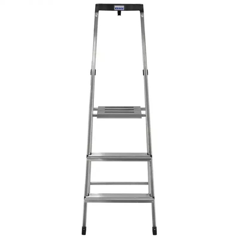 Krause Safety 126313 escalera plegable autoportante, 3 peldaños, plateada