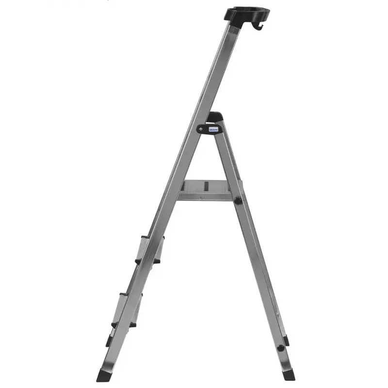 Krause Safety 126313 escalera plegable autoportante, 3 peldaños, plateada