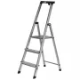 Krause Safety 126313 escalera plegable autoportante, 3 peldaños, plateada