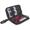 Kit de herramientas de red INTELLINET 4 piezas — herramienta de inserción, crimpadora, comprobador de cables de red, negro