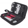 Kit de herramientas de red INTELLINET 4 piezas — herramienta de inserción, crimpadora, comprobador de cables de red, negro